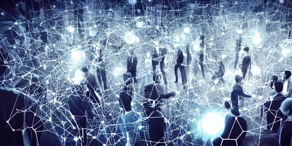 Prompt: illustrative image of man gets mind blown, networking, detailed illustration, octane render
