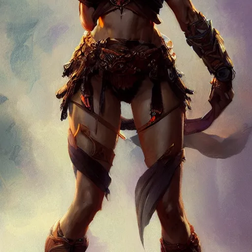 Image similar to full body portrait of a beautiful female warrior by Stanley Artgerm Lau, WLOP, Rossdraws, Frank Frazetta, Andrei Riabovitchev, Marc Simonetti, trending on artstation.