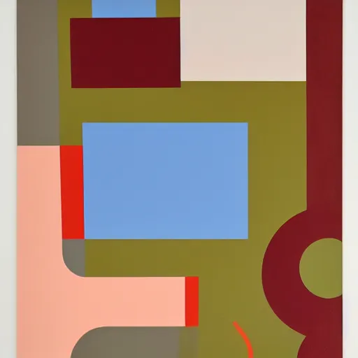 Image similar to phone! abstract painting in the style of Sophie Taeuber-Arp and Gary Hume and Tatsuro Kiuchi, flat colour-block style, geometric abstraction, earthy light pastel colours