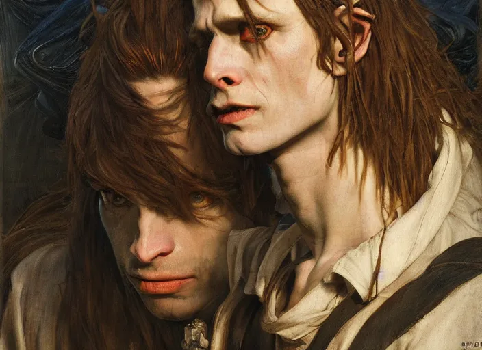 Image similar to jared the goblin king by edgar maxence and caravaggio and michael whelan and delacroix style, artistic, intricate painting, cinematic lighting, hyper realistic, extremely detailed, establishing shot, 8 k resolution, dramatic lighting