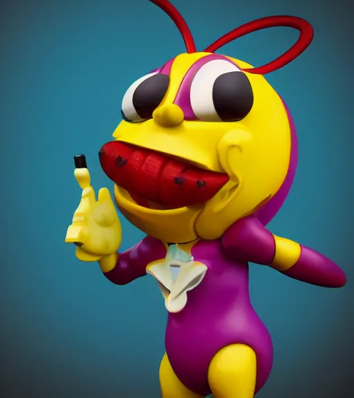 Image similar to a sculpture of cartoon bee by jeff koons ray tracing, octane redner brilliantly coloured, trending on artstation, unreal engine, hdr, polished