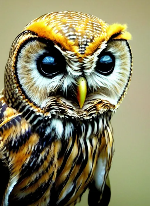 Image similar to owl - bee hybrid