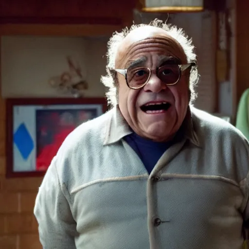 Prompt: A still of Danny Devito in Stranger Things