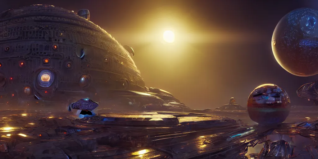 Image similar to ultra detailed photorealistic the planet of gaia, cinematic light, sci fi, glossy, cybernetic machines, wires, robotics, futuristic decor, trending on artstation, global illumination, ultra realistic illustration, matte painting, high detailed, unreal engine, octane render, 4 k, hd, high quality