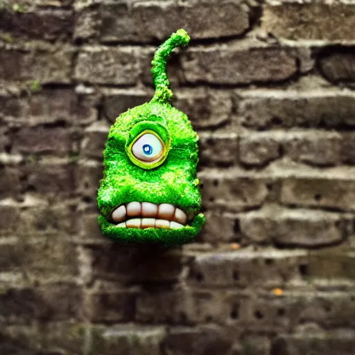 Image similar to real life pickle rick, zeiss lens, photography