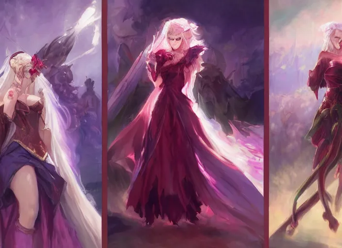 Image similar to concept art of a shalltear bloodfallen and vladimir volegov and alexander averin and delphin enjolras and daniel f. gerhartz