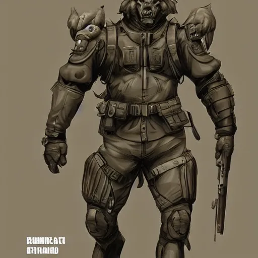 Image similar to a humanoid german shepherd beast - man in military style, he's wearing shoes, artstation, concept art, smooth, sharp foccus ilustration, artstation