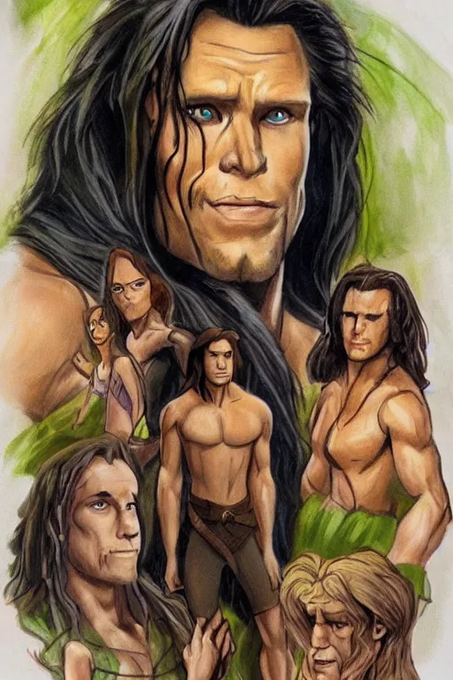 Image similar to disney's tarzan, solo portrait, 🖌🎞