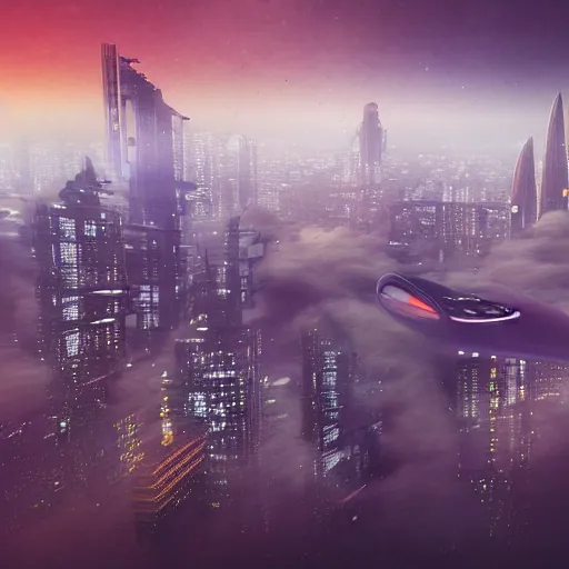 Image similar to utopian futuristic city floating in the clouds