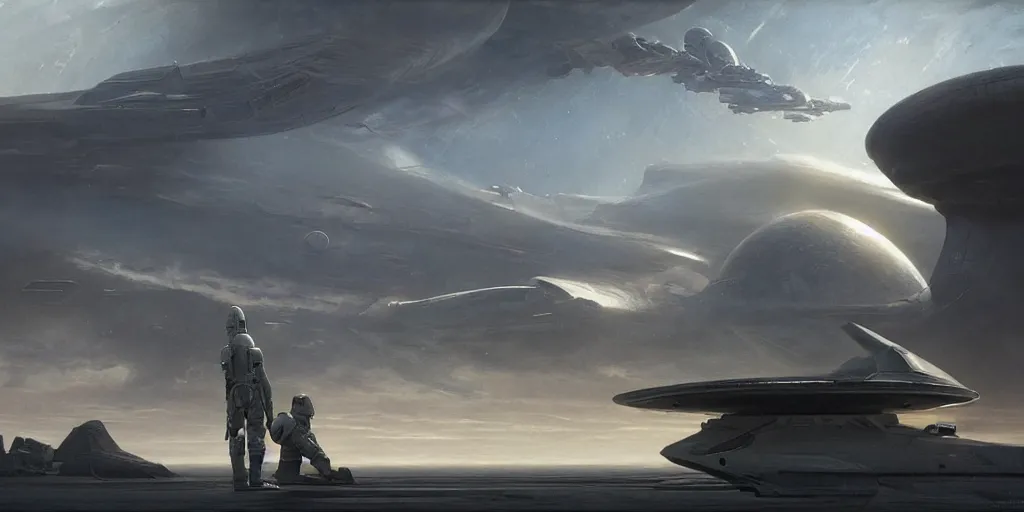 Image similar to hyper realistic sci - fi matte concept art painting of an epic cinematic shot of a starship over earth, strong composition painted by kim jung guweta studio rutkowski, james gurney and greg rutkowski, and lucasfilm, smooth, intricate, detailed, sharp focus, cinematic