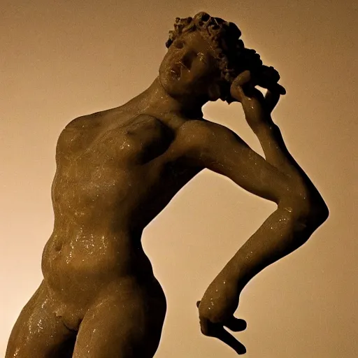 Image similar to a dancer made of wet clay, motion blur, cinematic light, by michelangelo, beautiful dreamy lighting,