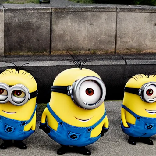 Prompt: minions characters at the hidenburg disaster.