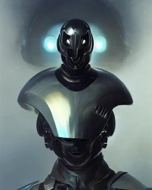 Image similar to iridescent sinewy smooth muscular male sleek glossy black pearlescent scifi armor with smooth black featureless helmet, by greg rutkowski, mark brookes, jim burns, tom bagshaw, trending on artstation