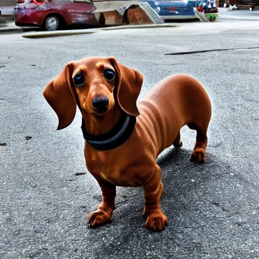 Prompt: Dwayne The Rock Dachshund