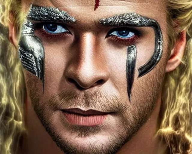 Prompt: chris hemsworth as thor with amazing drag queen makeup, digital art, amazing detail, photorealistic