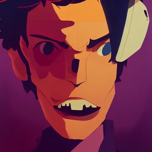 Image similar to face icon stylized minimalist cowboy bebop, loftis, cory behance hd by jesper ejsing, by rhads, makoto shinkai and lois van baarle, ilya kuvshinov, rossdraws global illumination