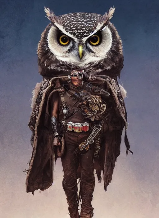 Image similar to Portrait or an owl dressed as the lone ranger, marvel comics, dark, intricate, highly detailed, smooth, artstation, digital illustration by Ruan Jia and Mandy Jurgens and Artgerm and Wayne Barlowe and Greg Rutkowski and Frank Frazetta