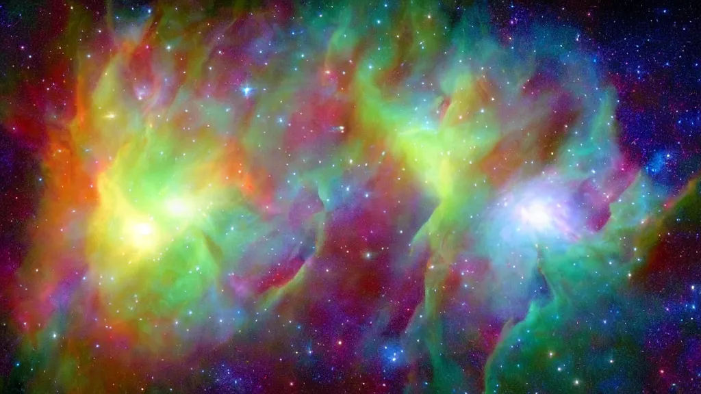 Image similar to ((((Hulk outline)))) made in the form of a (((nasa nebula photo))), James Webb telescope photo, photo