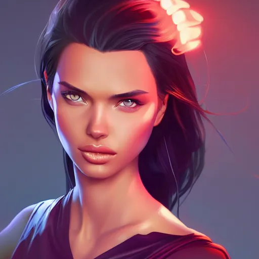 Prompt: portrait of a beautiful adriana lima, art by lois van baarle and ross tran and sam yang and ilya kuvshinov and guweiz, digital art, high detail, sharp focus, unreal engine 5, trending on artstation, deviantart, pinterest, victorias secret, 4 k uhd image