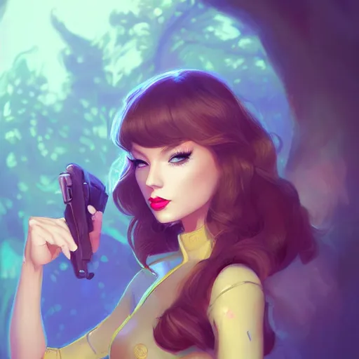 Image similar to a portrait of a beautiful april o'neil and taylor swift, art by lois van baarle and loish and ross tran and rossdraws and sam yang and samdoesarts and artgerm and saruei and disney, digital art, highly detailed, intricate, sharp focus, trending on artstation hq, deviantart, unreal engine 5, 4 k uhd image