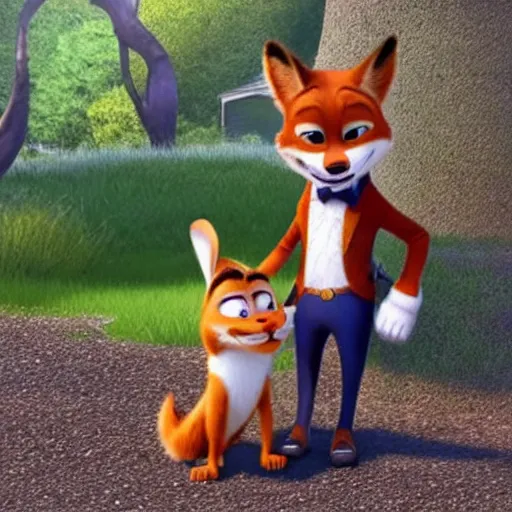 nick wilde holding a rabbit | Stable Diffusion