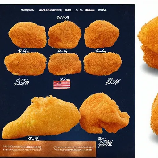 Prompt: “ U.S patent of a chicken nugget”