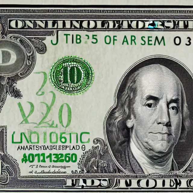 Image similar to one dollar bill face crying, photograph