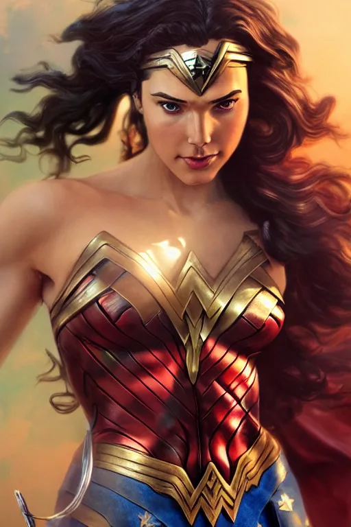 Prompt: wonder woman, action figurine toy, vaporwave, highly detailed, digital painting, artstation, concept art, smooth, sharp focus, illustration, art by artgerm and greg rutkowski and alphonse mucha