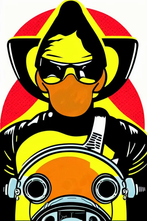 Image similar to fallout 7 6 retro futurist illustration art by butcher billy, sticker, colorful, illustration, highly detailed, simple, smooth and clean vector curves, no jagged lines, vector art, smooth andy warhol style