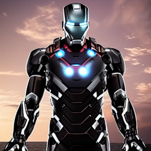 Image similar to photo of a black and silver ironman, highly detailed, 4k