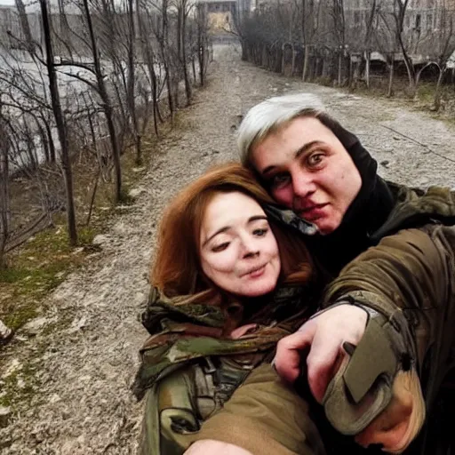 Prompt: the last selfie taken in ukraine after the nuclear war