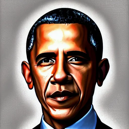 Image similar to barack obama as a cyborg portrait, digital art