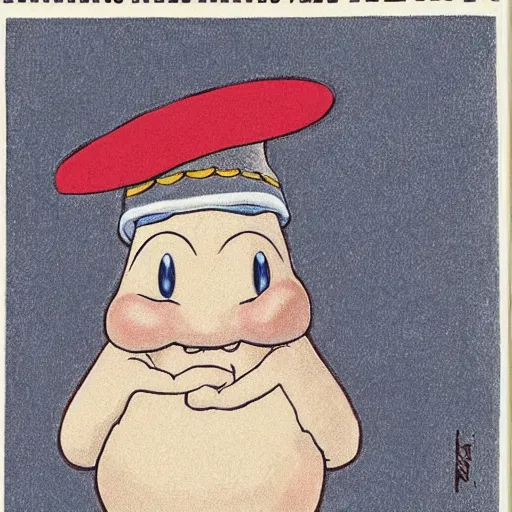 Image similar to Nintendo's Toad as Aleister Crowley