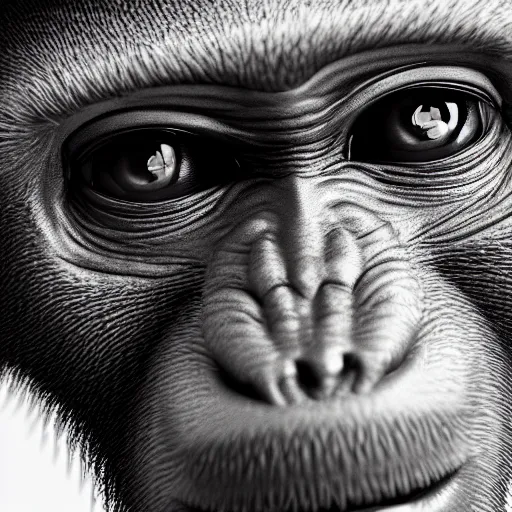 Prompt: close up photo of a monkey, photorealistic, 5 0 mm, great lighting, artstation