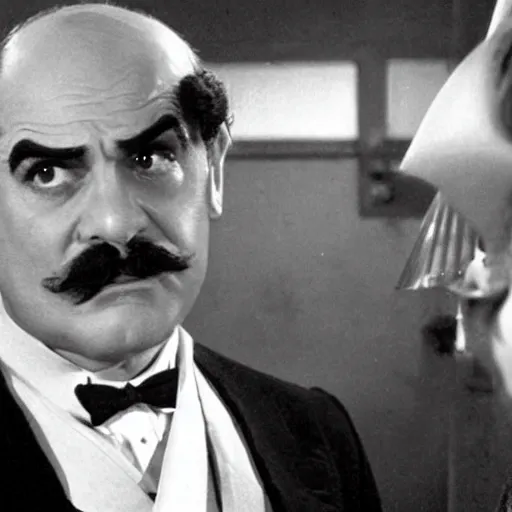 Image similar to scene of the hercule poirot tv serie featuring david suchet