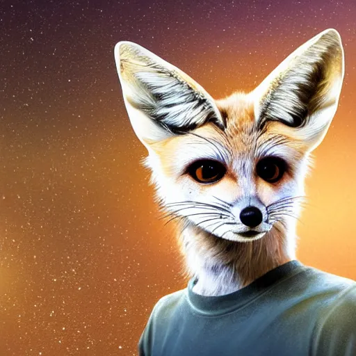 Image similar to david tenant as a fennec fox, digital art