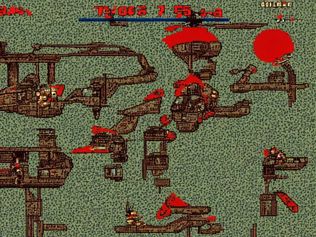 Prompt: Apocalypse Now as a Sega Mega Drive Genesis helicopter game