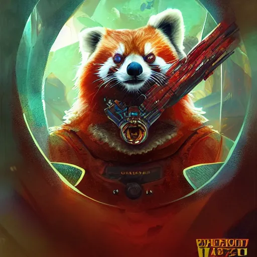 Prompt: red panda as warhammer 4 0 0 0 0 character, digital illustration portrait design, by android jones and greg rutkowski, retrowave color scheme, detailed, cinematic lighting, wide angle action dynamic portrait