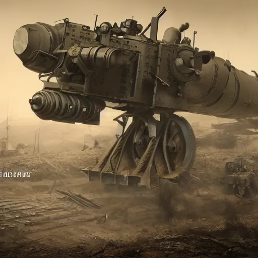 Prompt: photo of the mech used by the germans during WW1, dieselpunk, photorealistic, ultra high detail, 8k
