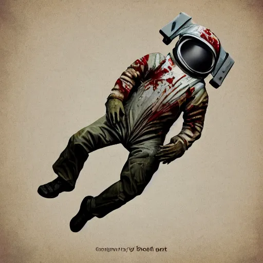 Image similar to realistic photo zombie astronaut floating textLuke