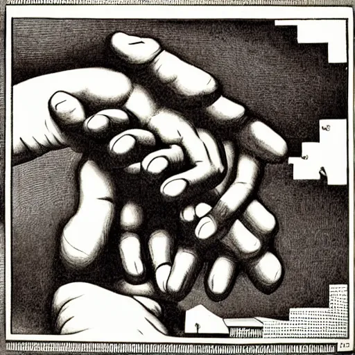 Prompt: hand, MC Escher