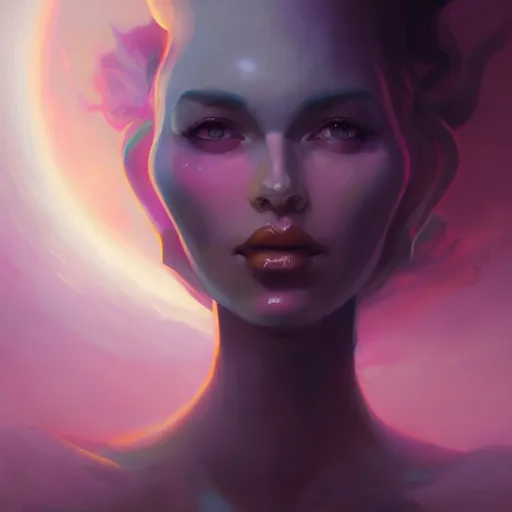 Prompt: nubile emanation by pete mohrbacher and greg rutkowski, digital art, unreal engine 5, wlop, trending on artstation, deviantart, pinterest, symmetrical portrait, rule of thirds, 4 k uhd image