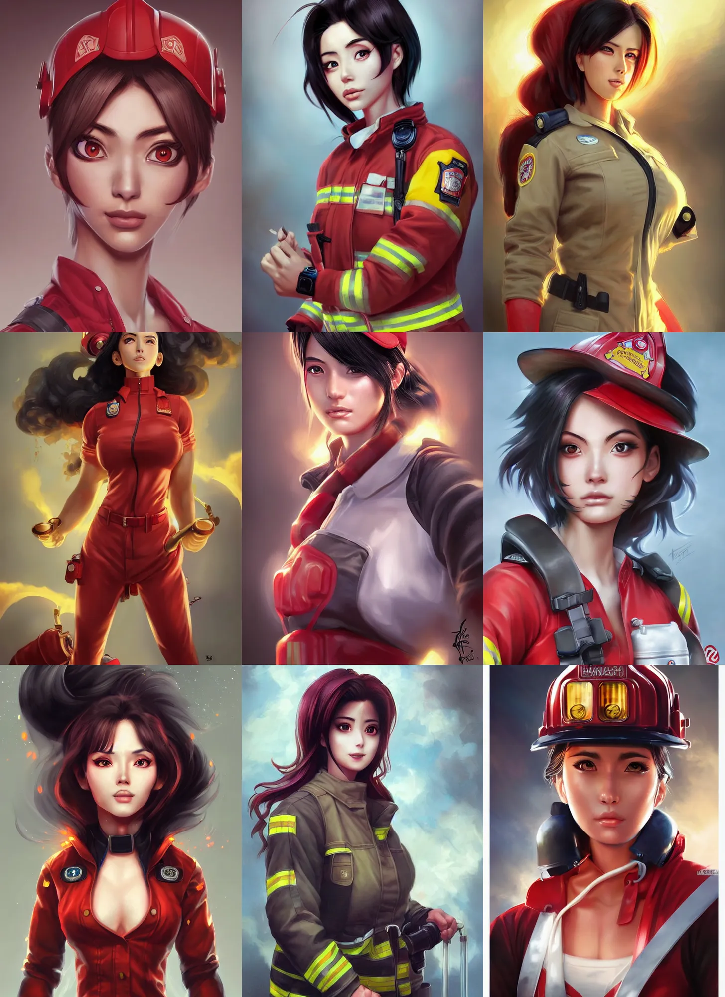 Firefighter anime girls