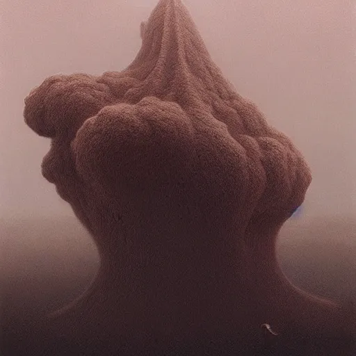 Image similar to zdzisław beksinski dust and wind monster 4 k