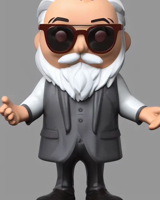 Image similar to full body 3 d render of col sanders as a funko pop!, four, studio lighting, white background, single body, no shadow, blender, trending on artstation, 8 k, highly detailed