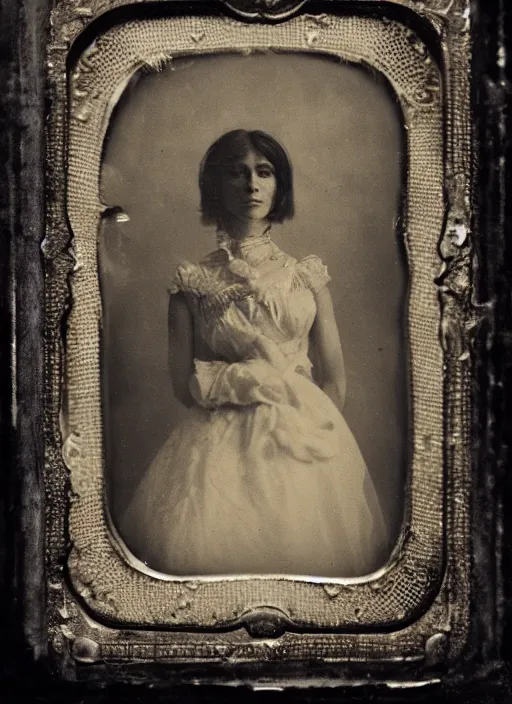 Image similar to old wetplate daguerreotype portrait, explosion of data fragments, fractal, intricate, elegant, highly detailed, parallax, leica, medium format, subsurface scattering, by marie harnett