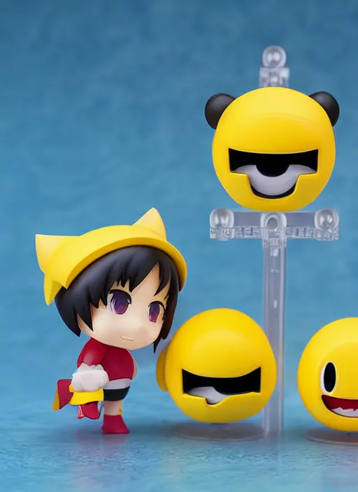 Prompt: pac - man, an anime nendoroid of pac - man figurine, realistic face, detailed product photo