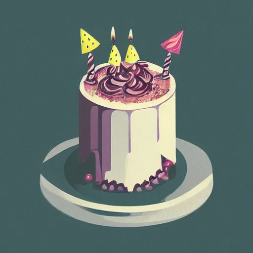 Image similar to “a birthday cake and wine imagined by Petros Afshar”