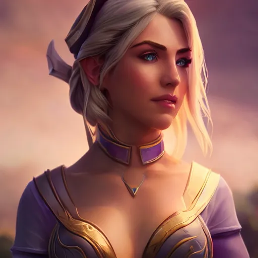 Image similar to realistic still of jaina proudmoore amazing details 8 k beautiful ultra realistic sharp focus cinematic lightning in the style of artgerm artstation