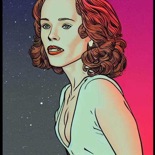 Image similar to rachel mcadams retro minimalist portrait by jean giraud, moebius starwatcher comic, 8 k